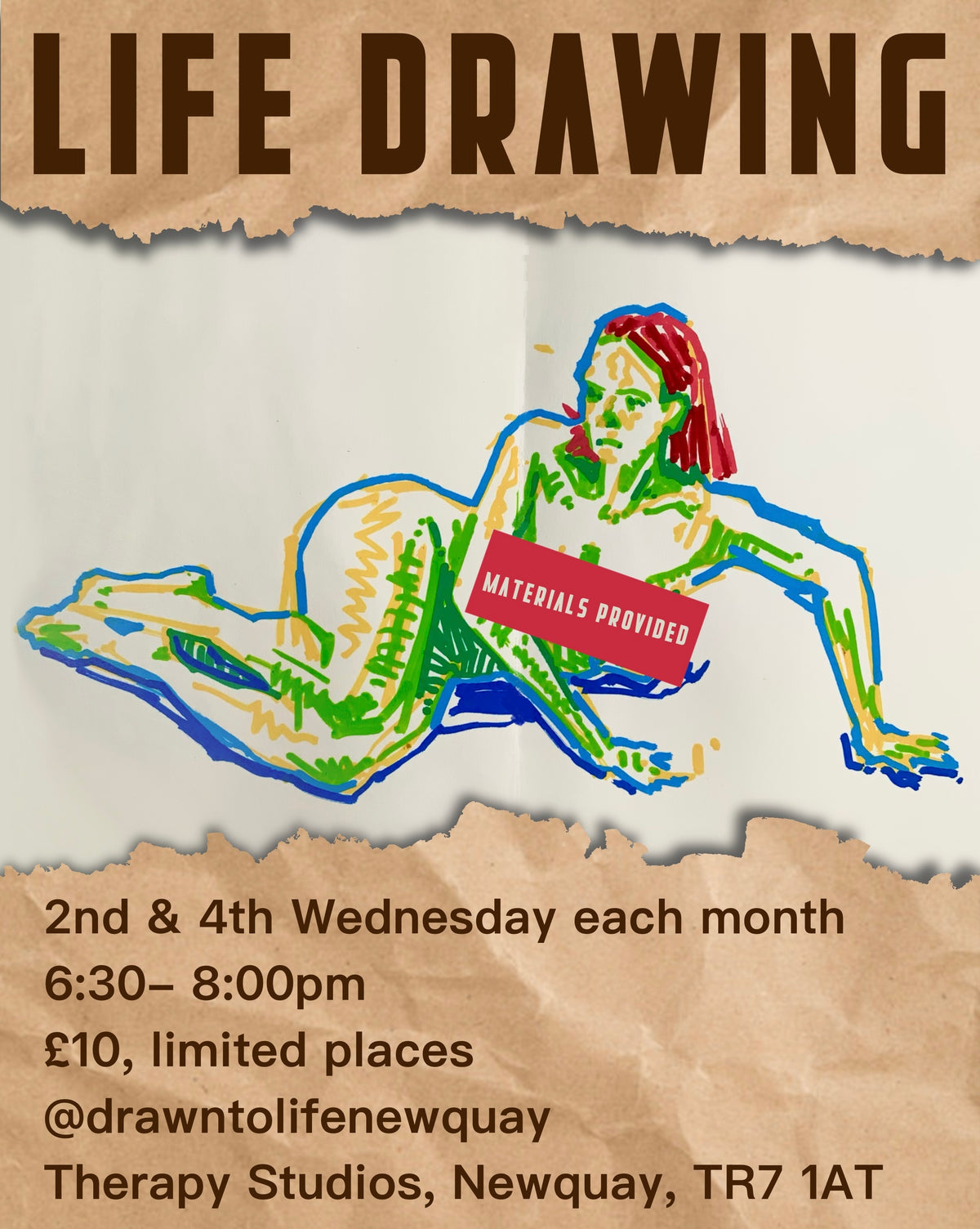 Life Drawing Class | Wednesday 28 October 2026 6:30- 8pm